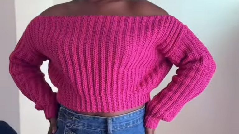 Simple yet Stylish Crochet Ribbed Sweater Pattern for Cool Days