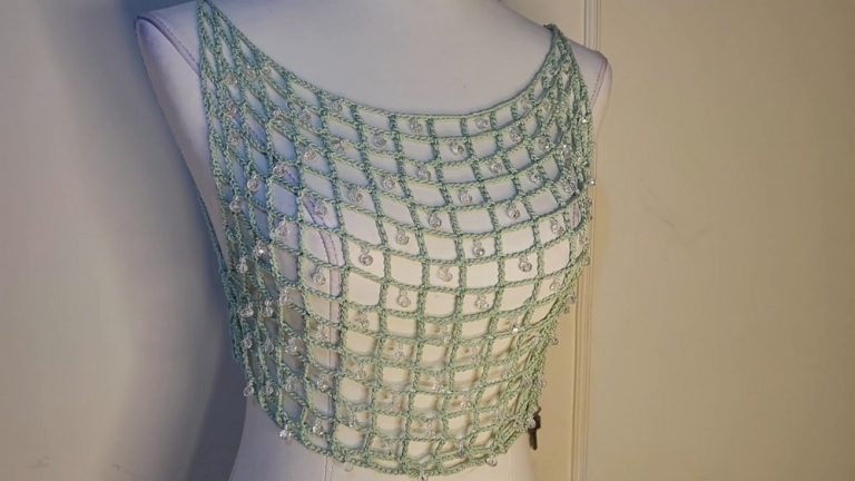 How Crochet Mesh Crop Top with Beads Pattern for Stylish Outfits