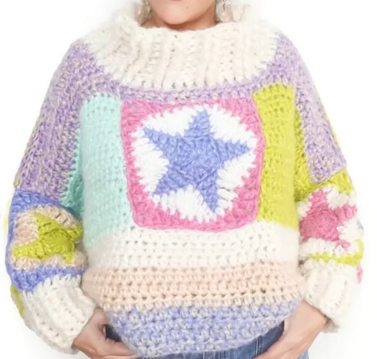 Free Crochet Stars Sweater Pattern for an Eye-Catching Wardrobe