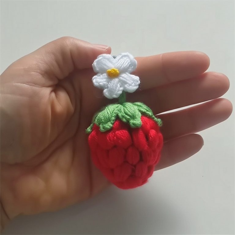 Free Crochet Strawberry Keychain Pattern That’s Cute & Handy