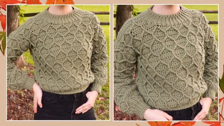Luxurious Crochet Honeycomb Sweater Pattern for Cool Weather