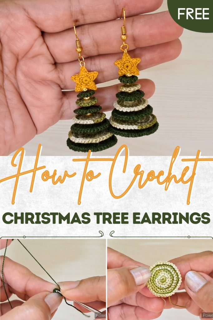 Crochet Christmas Tree Earrings Pattern to Shine This Season - Clairea ...