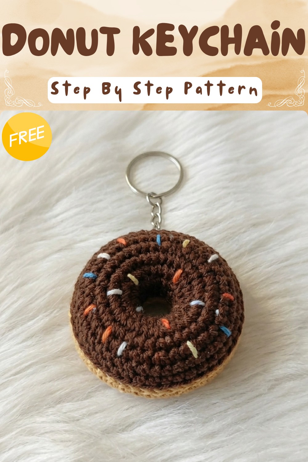 Crochet a Donut Keychain Pattern for Playful Bag or Key Decor