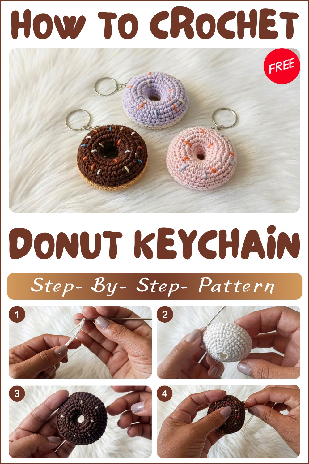Crochet a Donut Keychain Pattern for Playful Bag or Key Decor