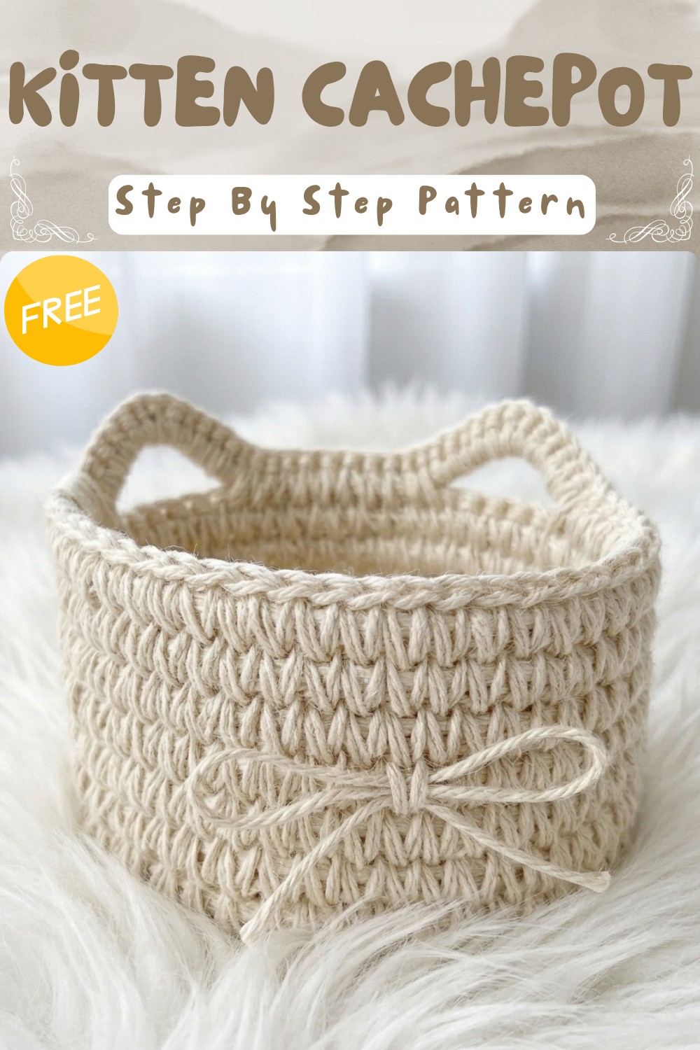 Easy Crochet Kitten Cachepot Pattern for Adorable Storage