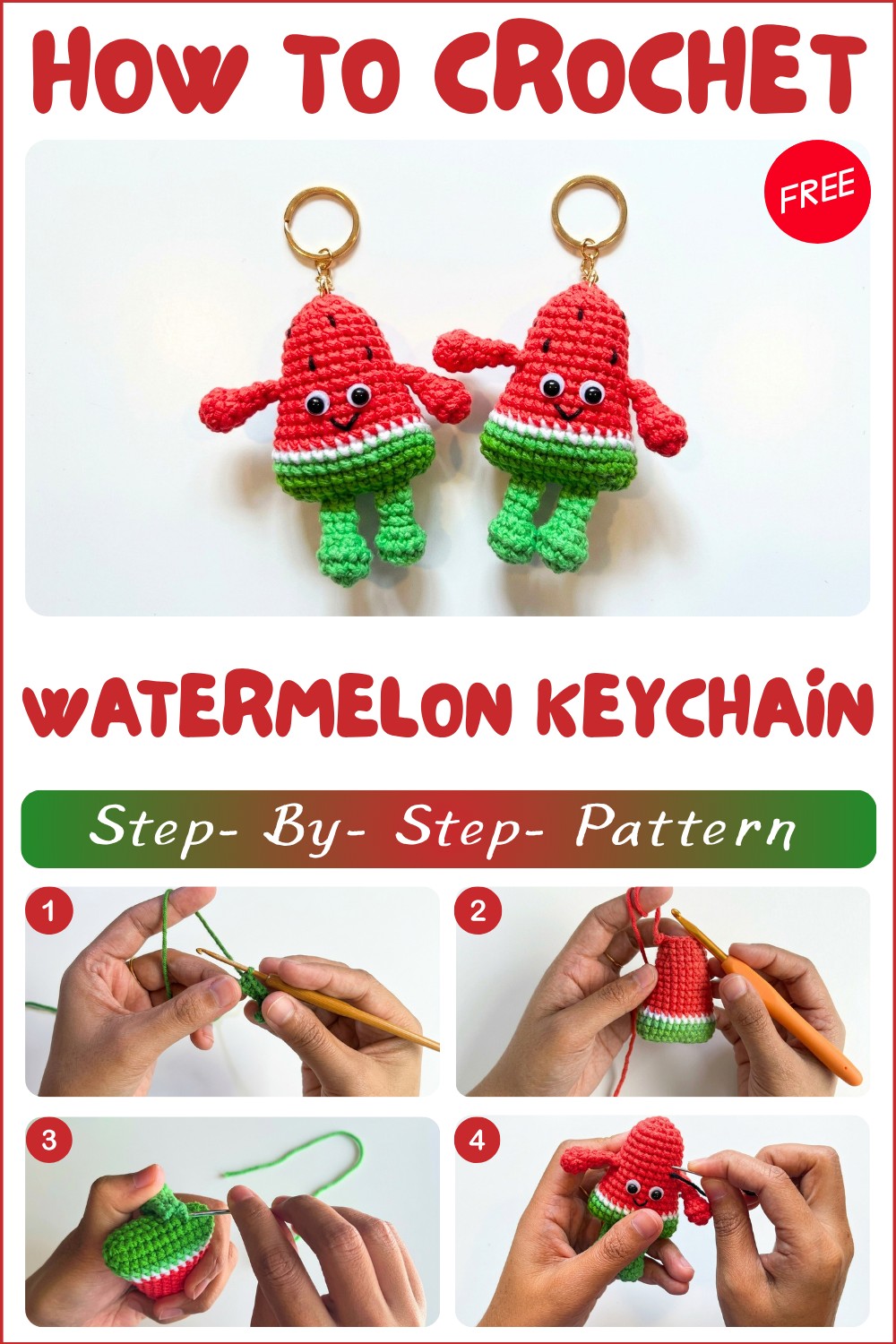How to Crochet a Watermelon Keychain Pattern for Summer Vibe