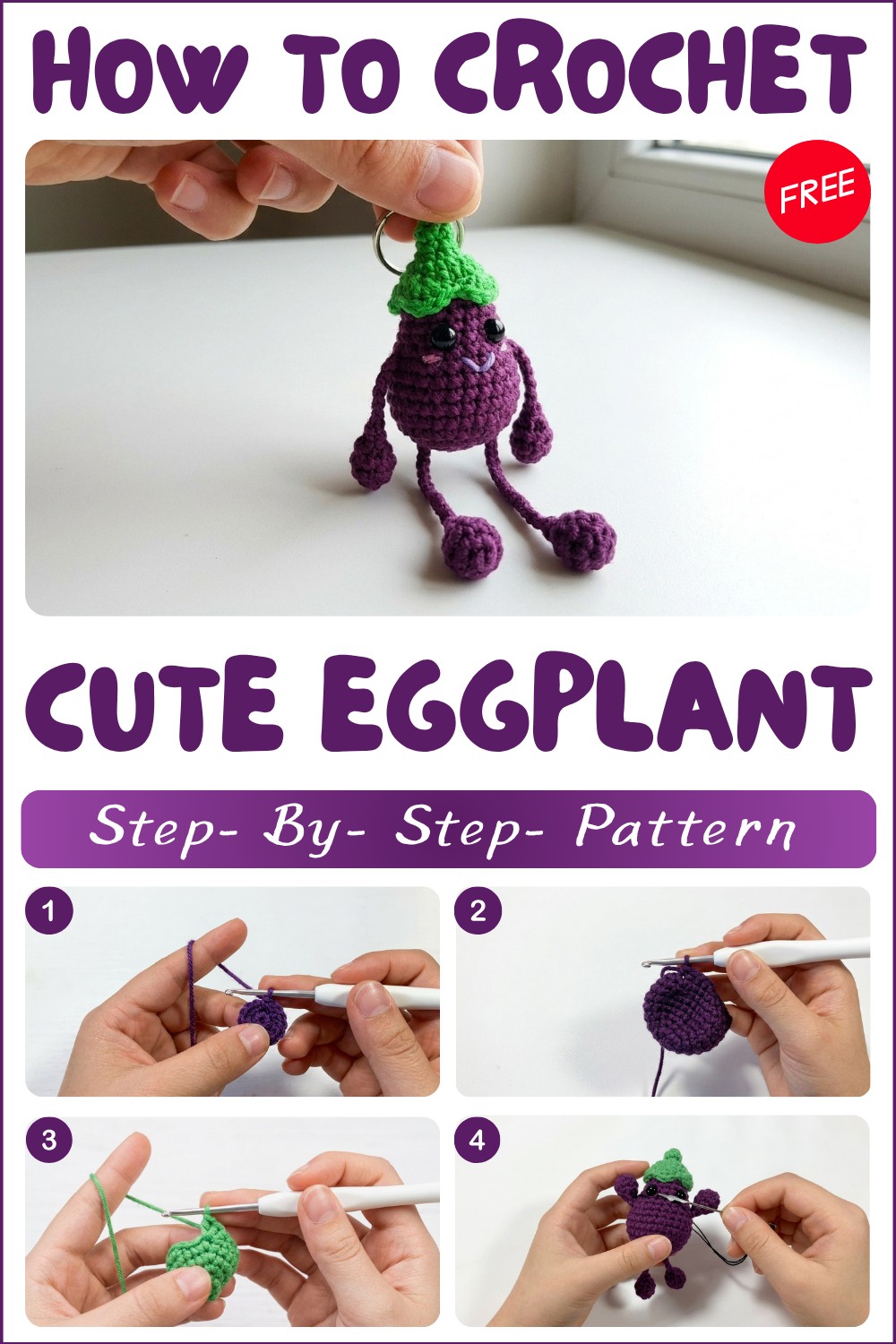 How to Crochet an Eggplant Pattern for Cute Home Décor