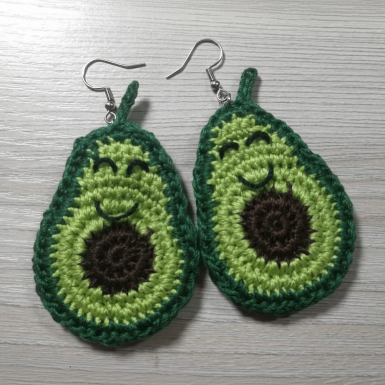 Cute Free Crochet Avocado Earrings Pattern for Chic Accessories
