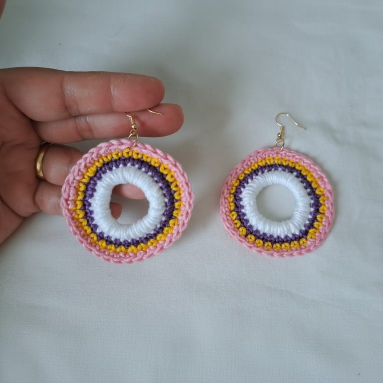 Easy & Quick Crochet Carnival Earrings Pattern for Trendy Vibes