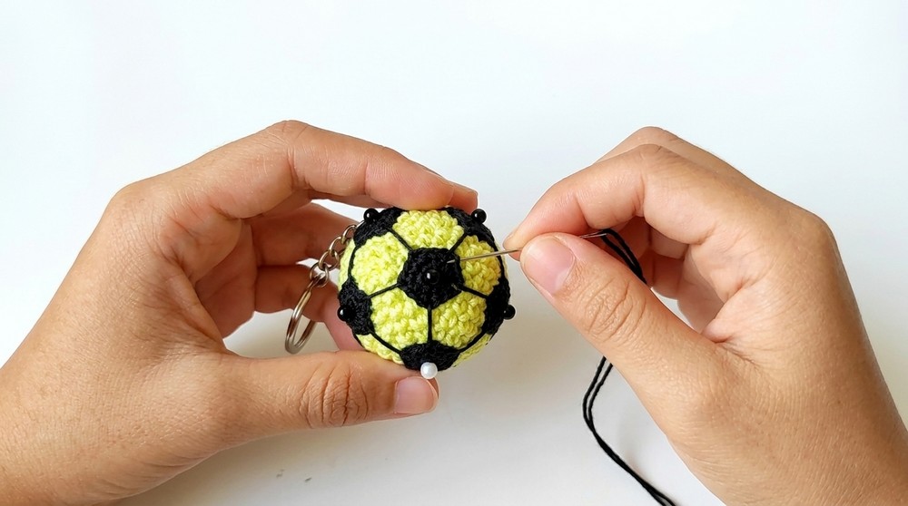 How to Crochet Soccer Ball Keychain Pattern for Bag Accessories