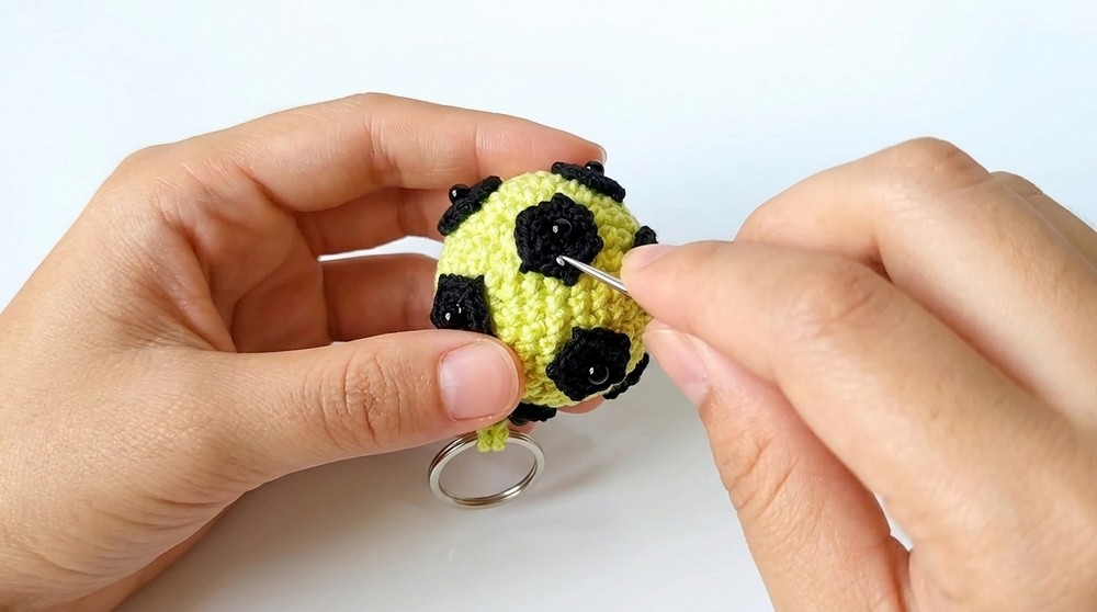 How to Crochet Soccer Ball Keychain Pattern for Bag Accessories