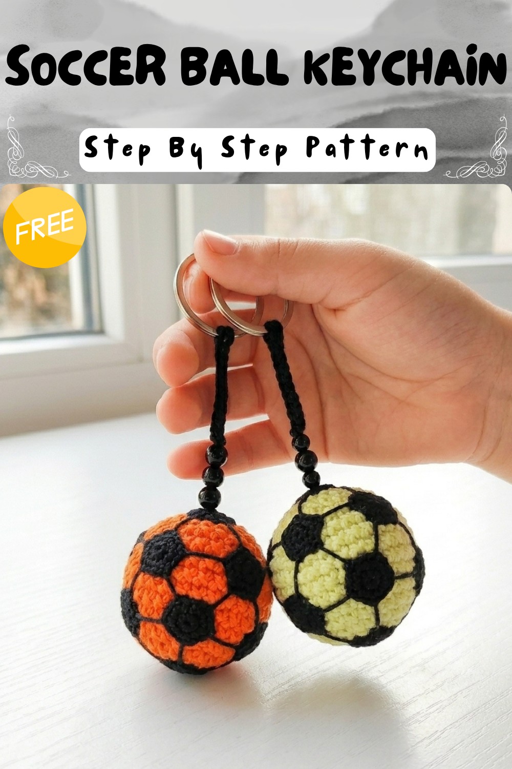 How to Crochet Soccer Ball Keychain Pattern for Bag Accessories