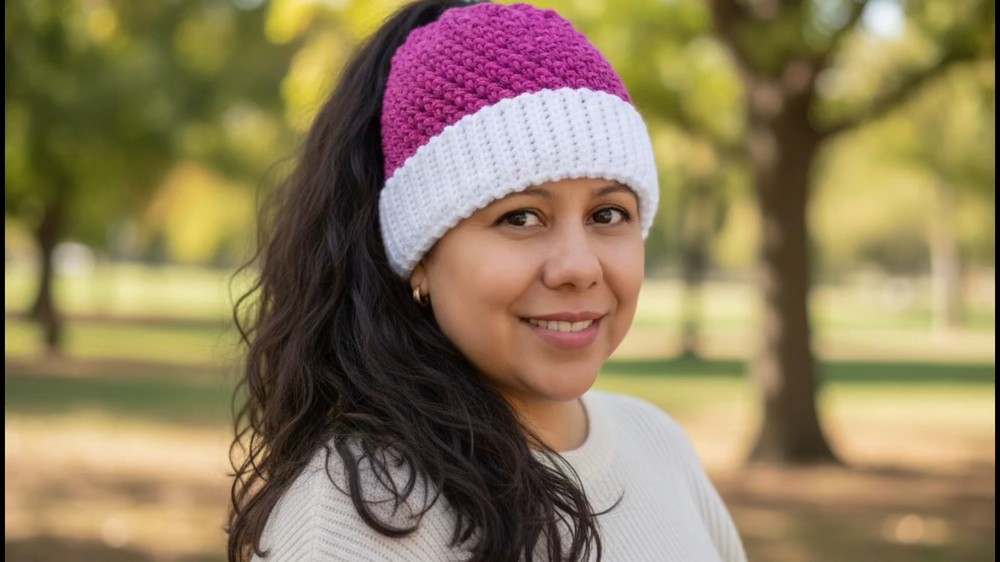 Crochet Scrunchie Hat Pattern 1