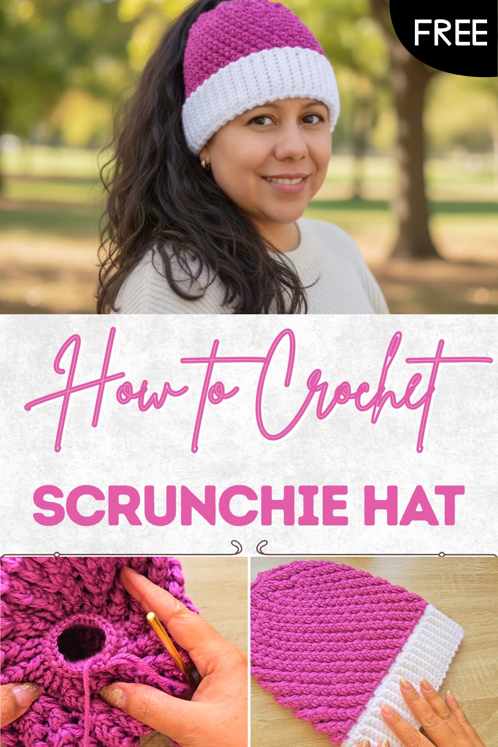 Crochet Scrunchie Hat Pattern
