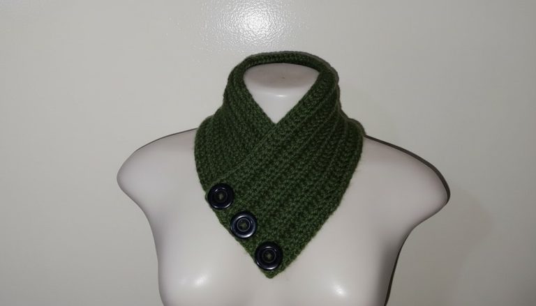 Easy Crochet Button Cowl For Kids Pattern 1