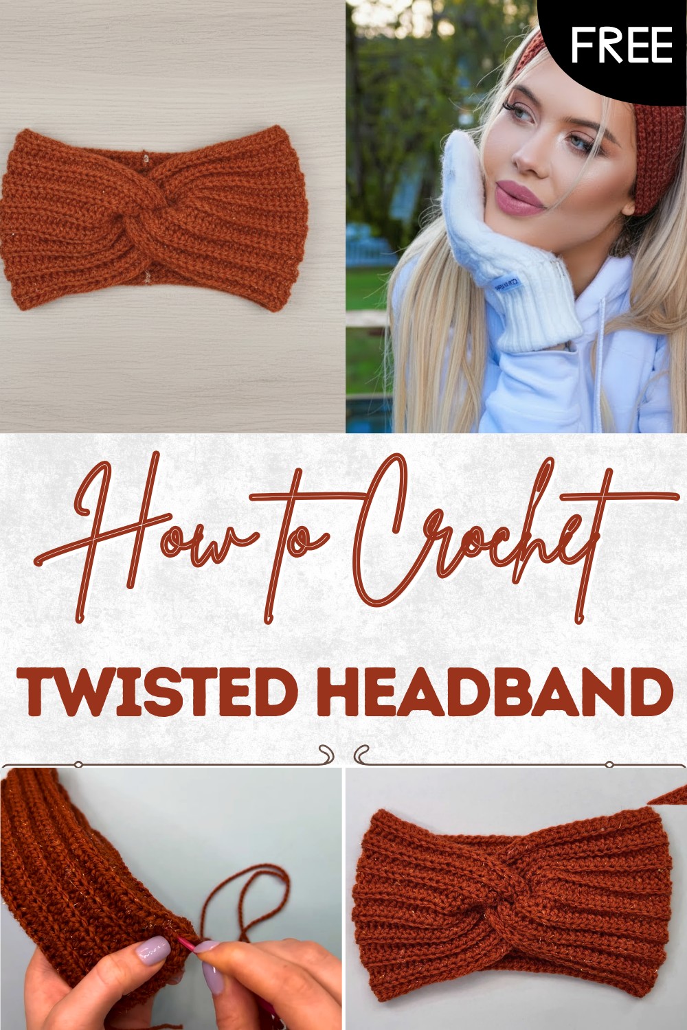 Easy Crochet Twisted Headband