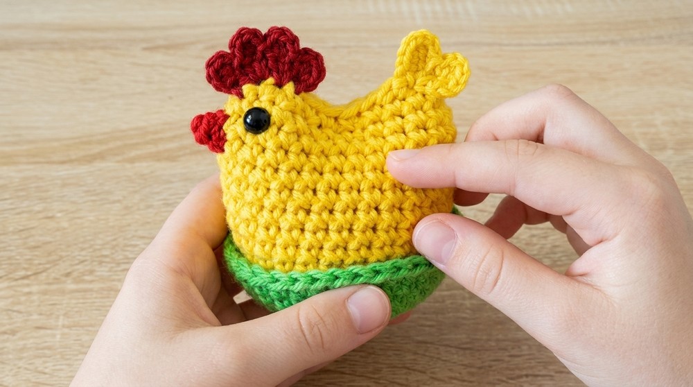 free crochet chicken swing pattern for charming rustic decor