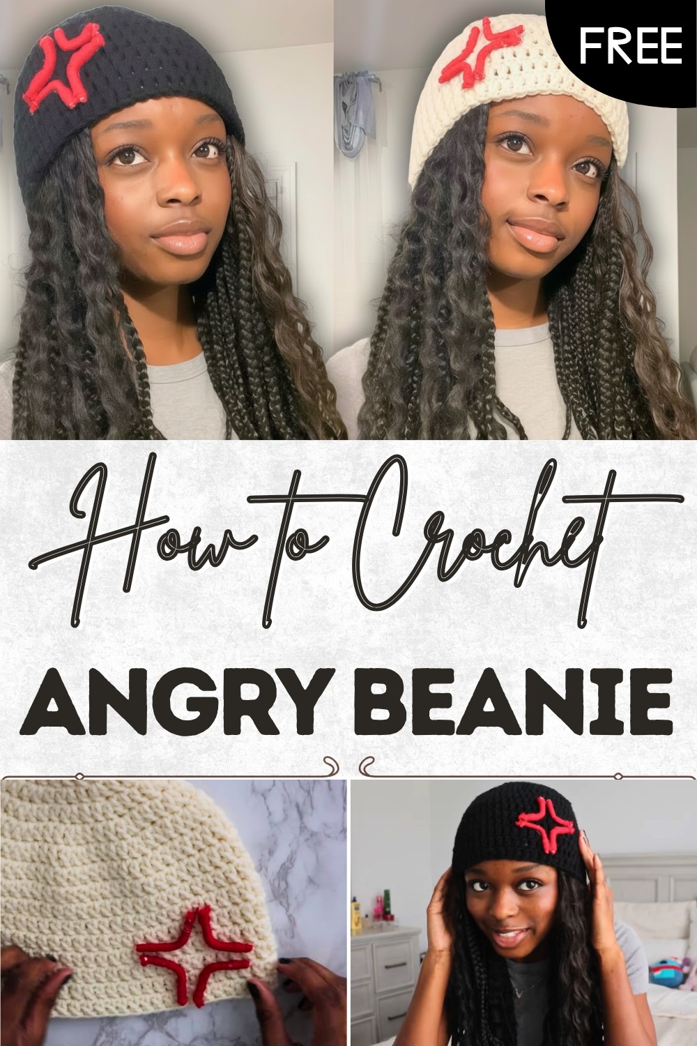 Crochet Angry Beanie Tutorial
