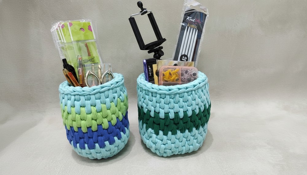 Crochet Basket T-yarn Tutorial 1