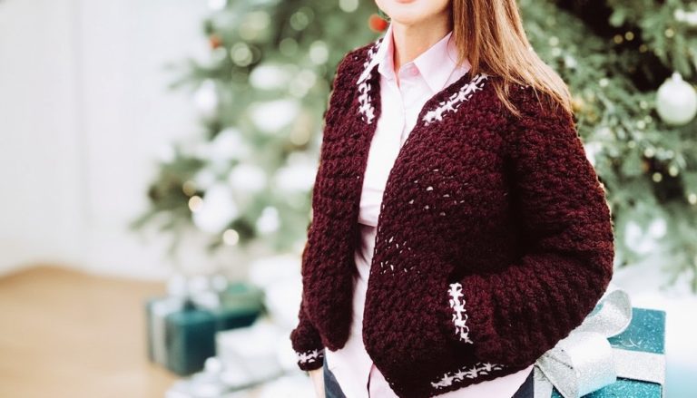 Crochet Cherry Bomber Cardigan Tutorial 1