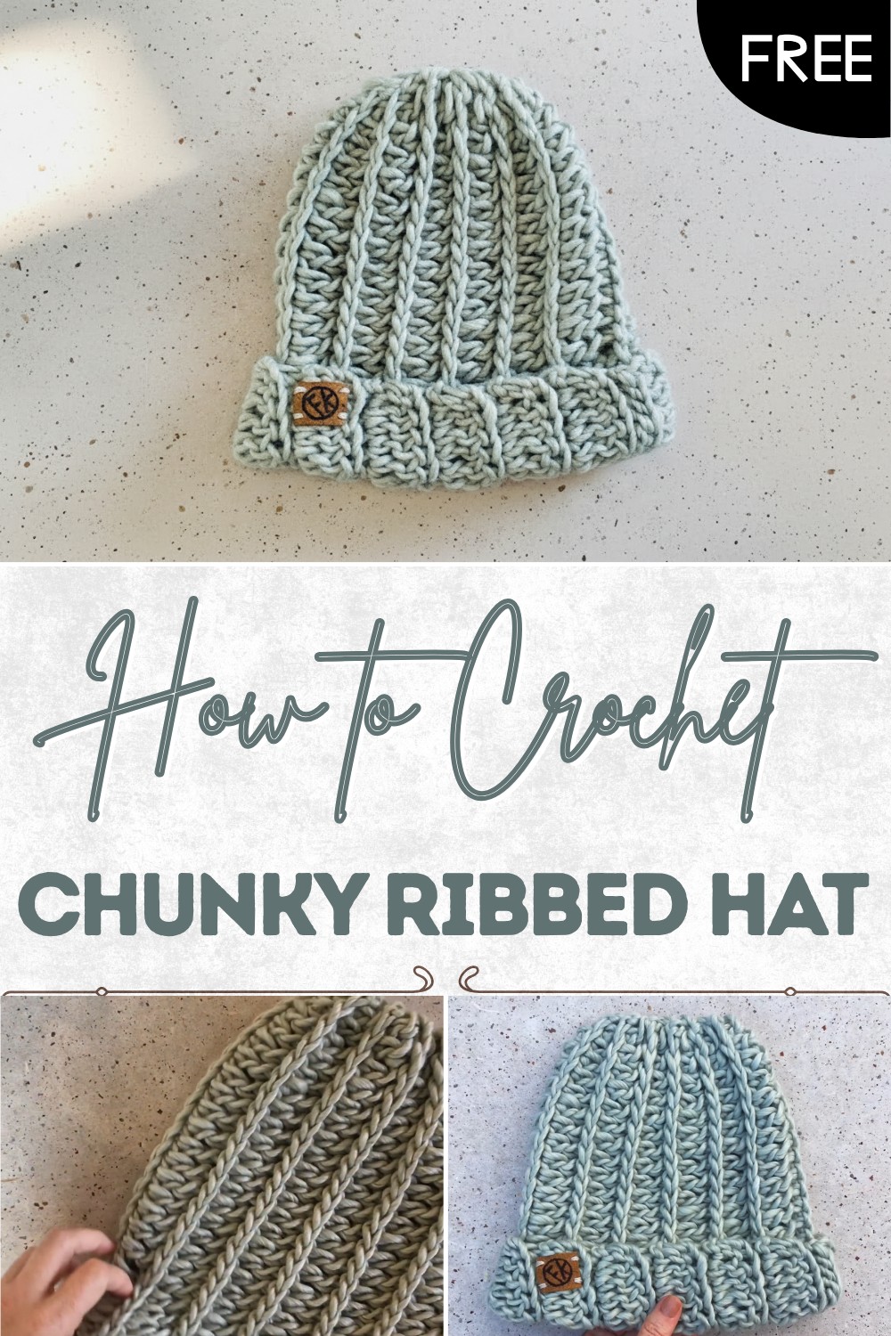 Crochet Chunky Ribbed Hat Pattern
