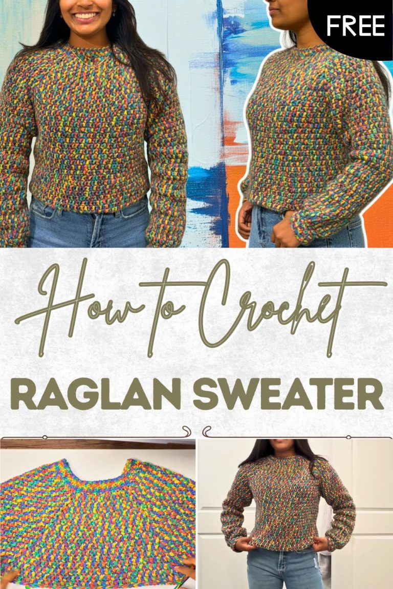 Easy Free Crochet Raglan Sweater Pattern for Every Closet - Clairea ...
