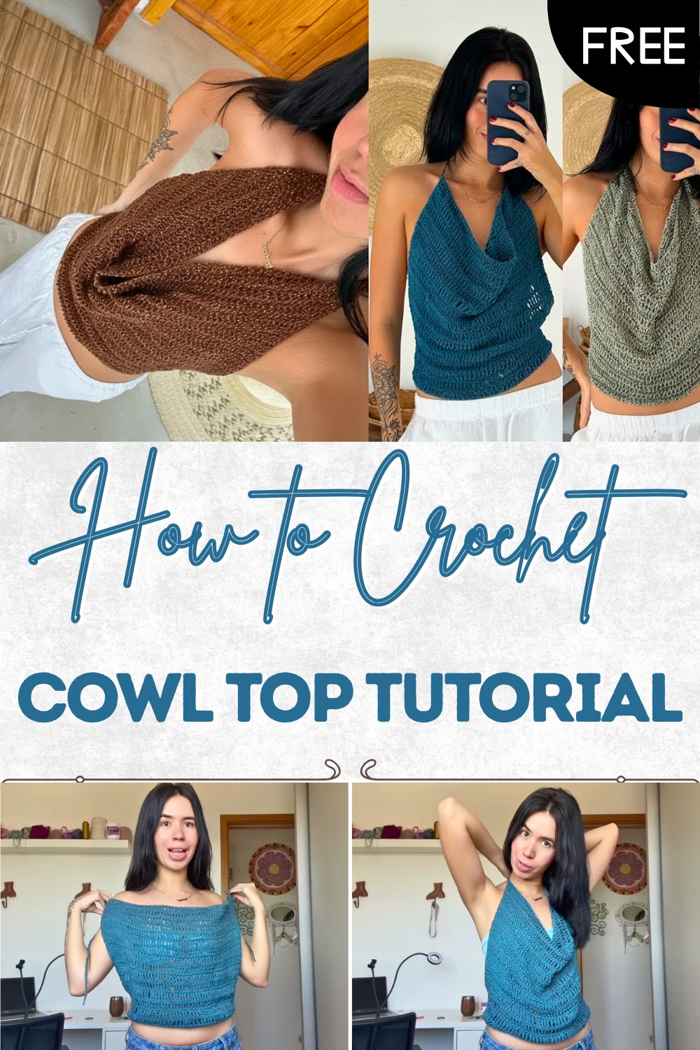 Crochet Cowl Top Tutorial