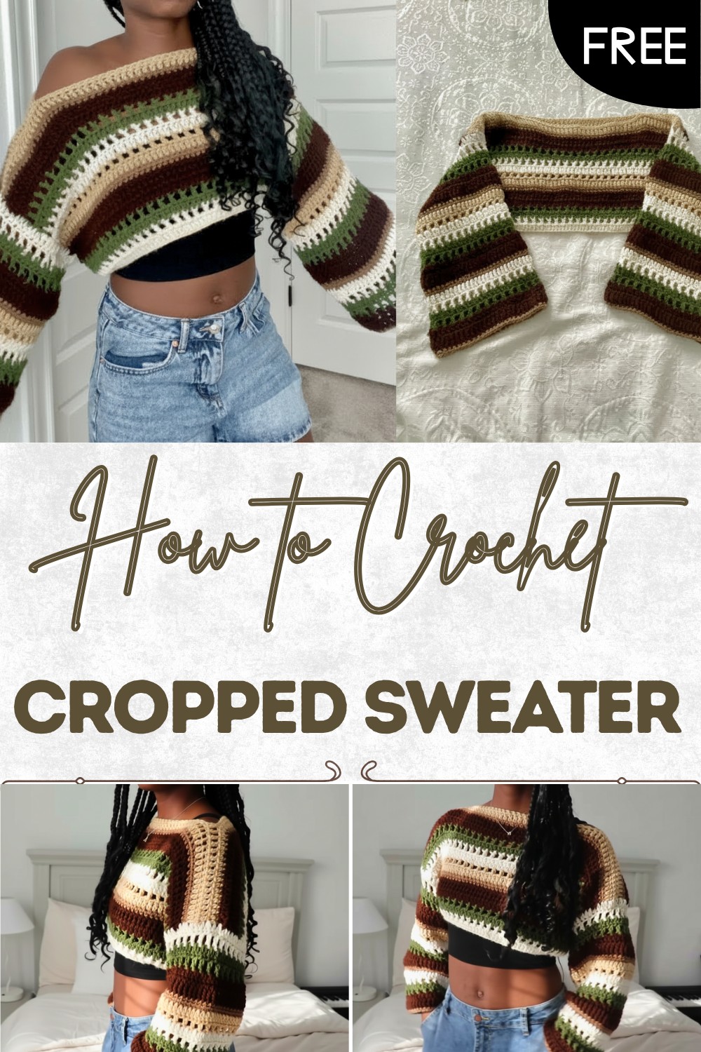 Crochet Cropped Sweater Tutorial