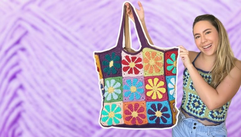 Crochet Daisy Square Bag Pattern 1