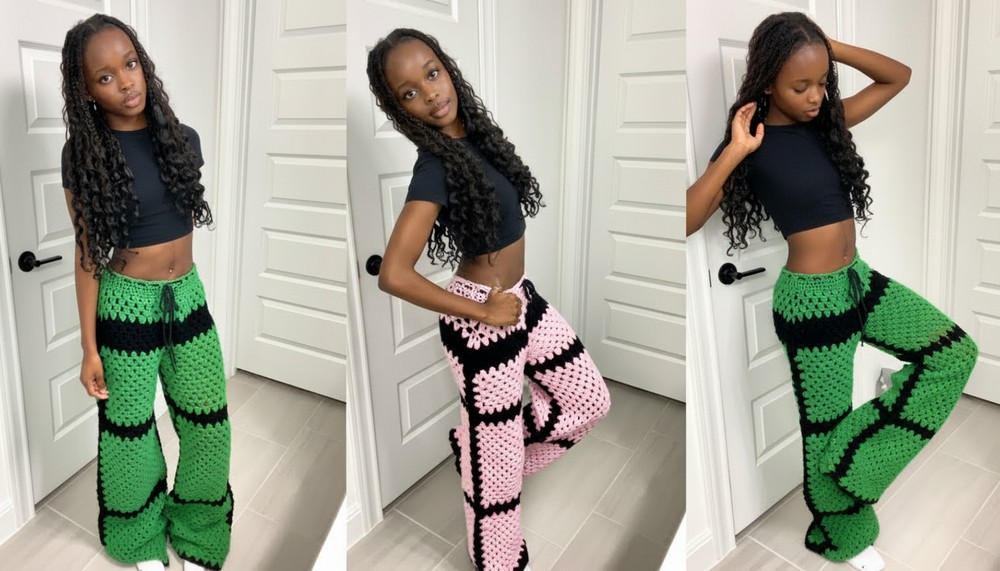 Crochet Granny Sqaure Pants Tutorial 1