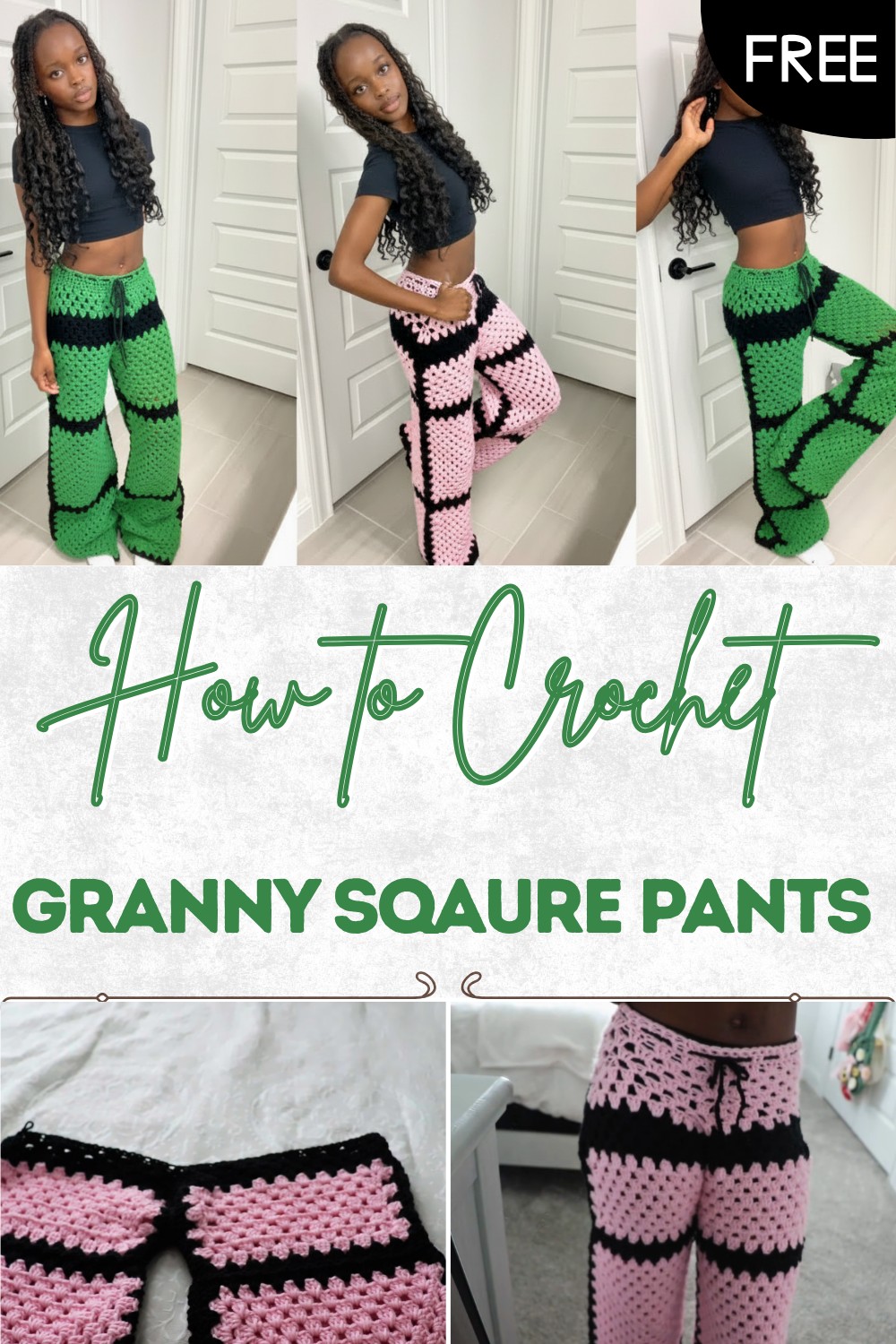 Crochet Granny Sqaure Pants Tutorial