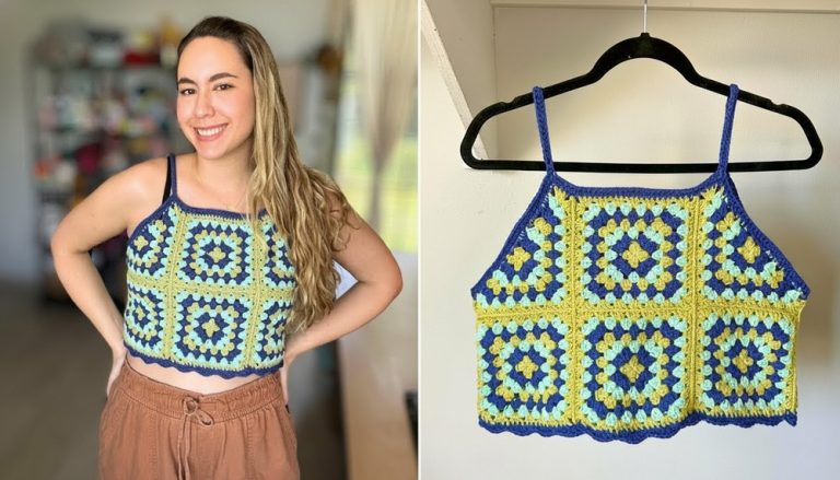 Crochet Granny Square Crop Top Pattern 1