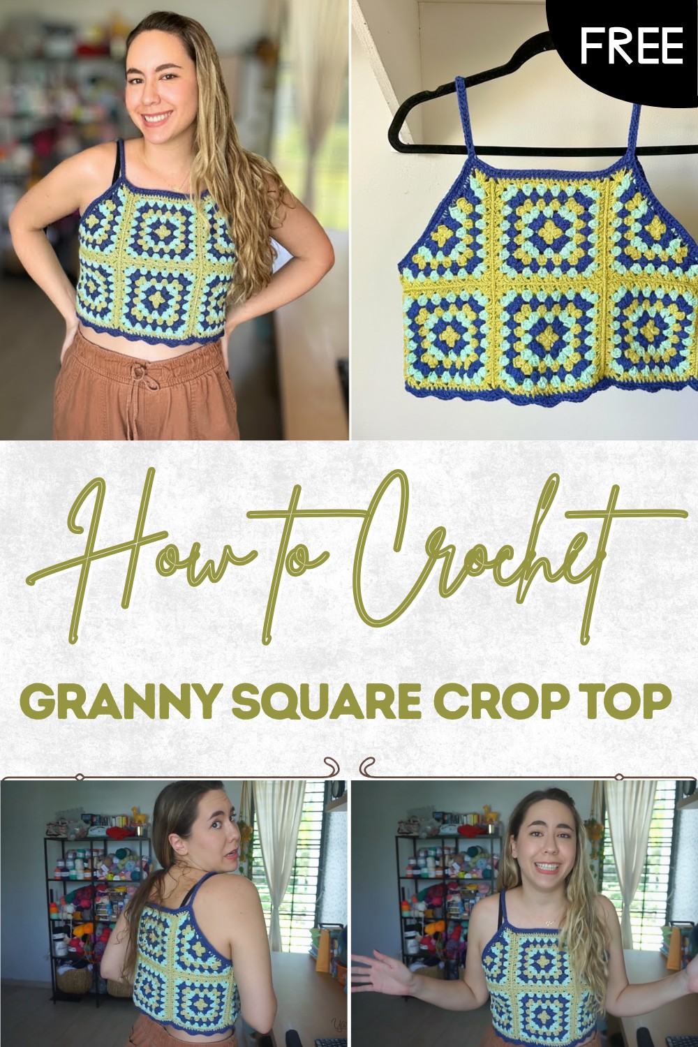Crochet Granny Square Crop Top Pattern
