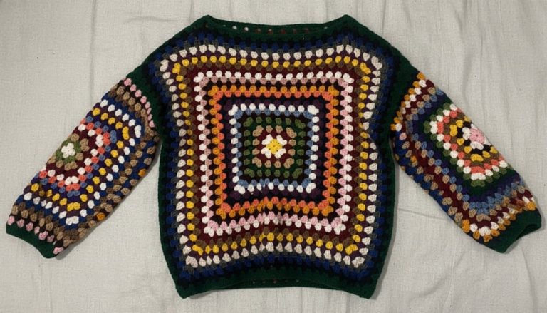 Crochet Granny Square Sweater 1