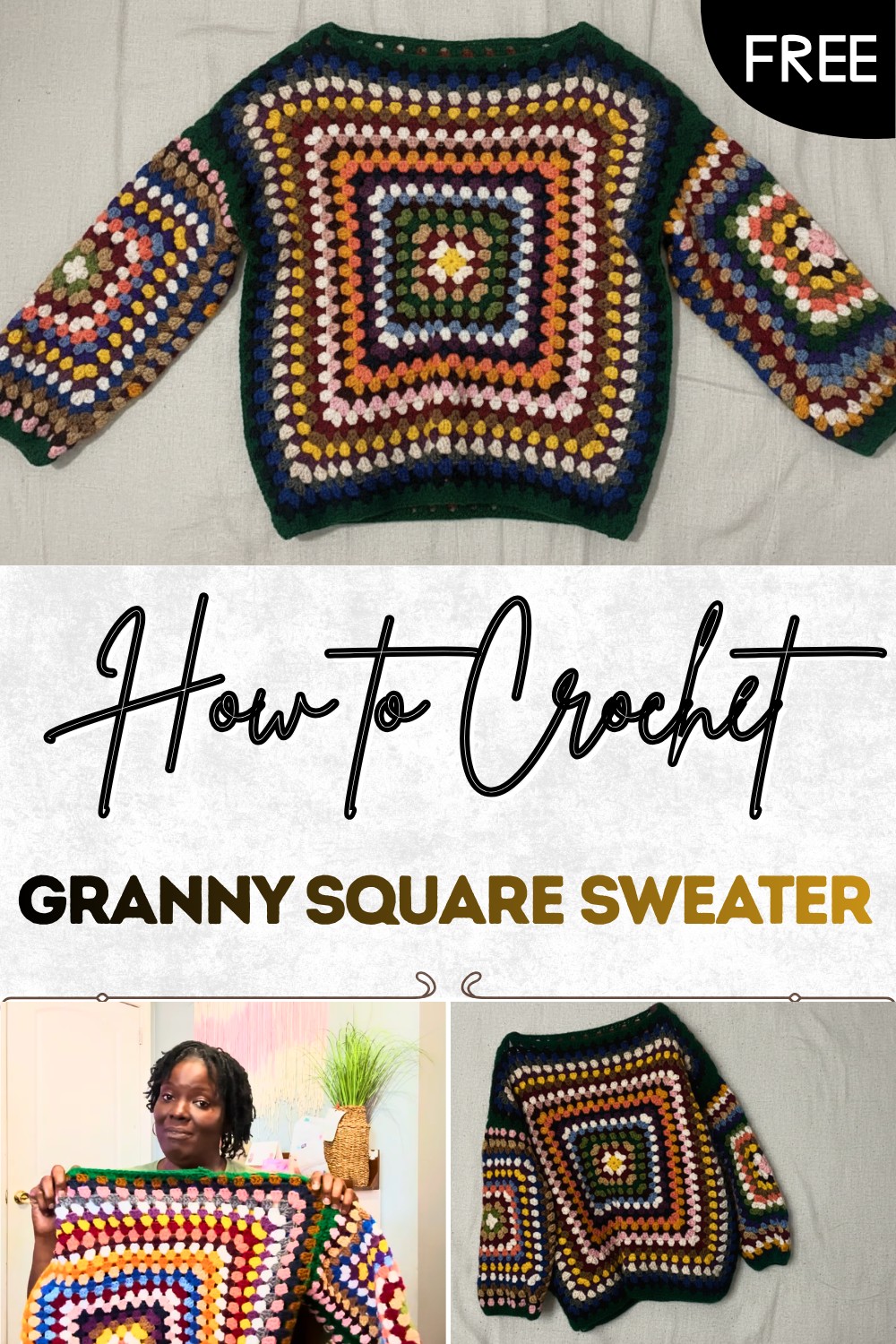 Crochet Granny Square Sweater