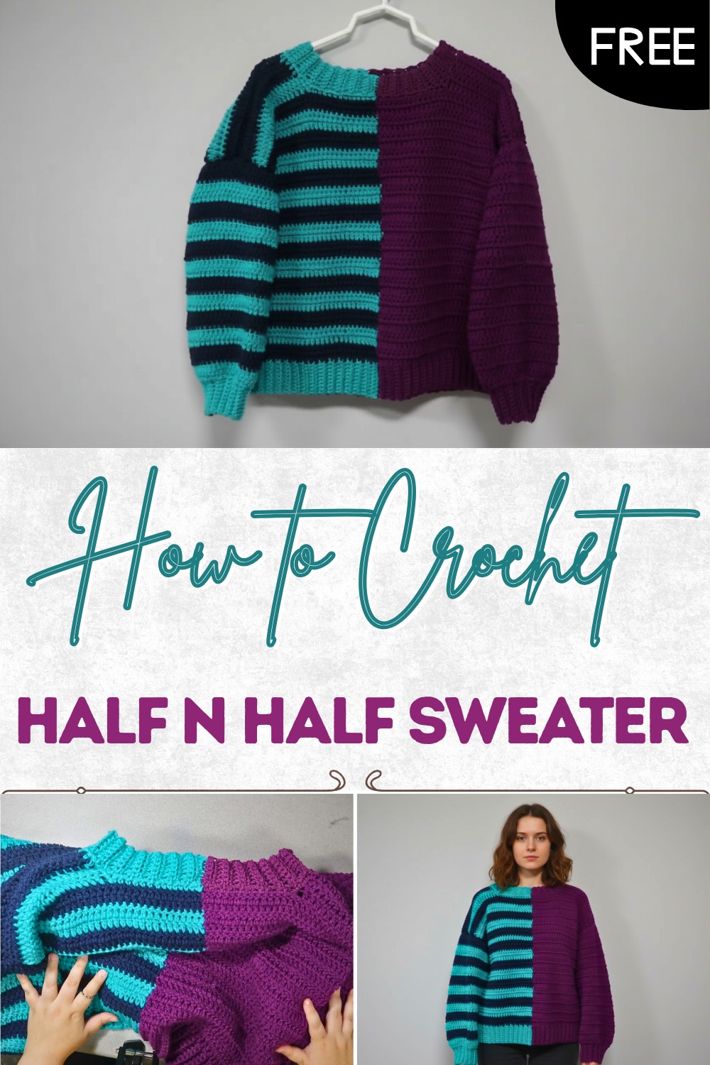 Crochet Half N Half Sweater Tutorial
