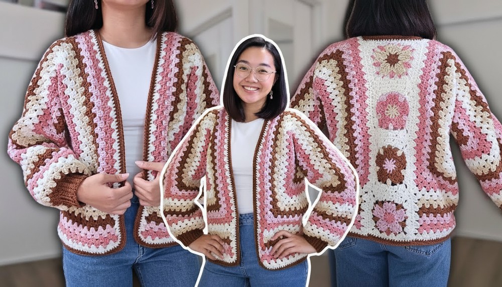 Crochet Hexagon Cardigan Pattern 1