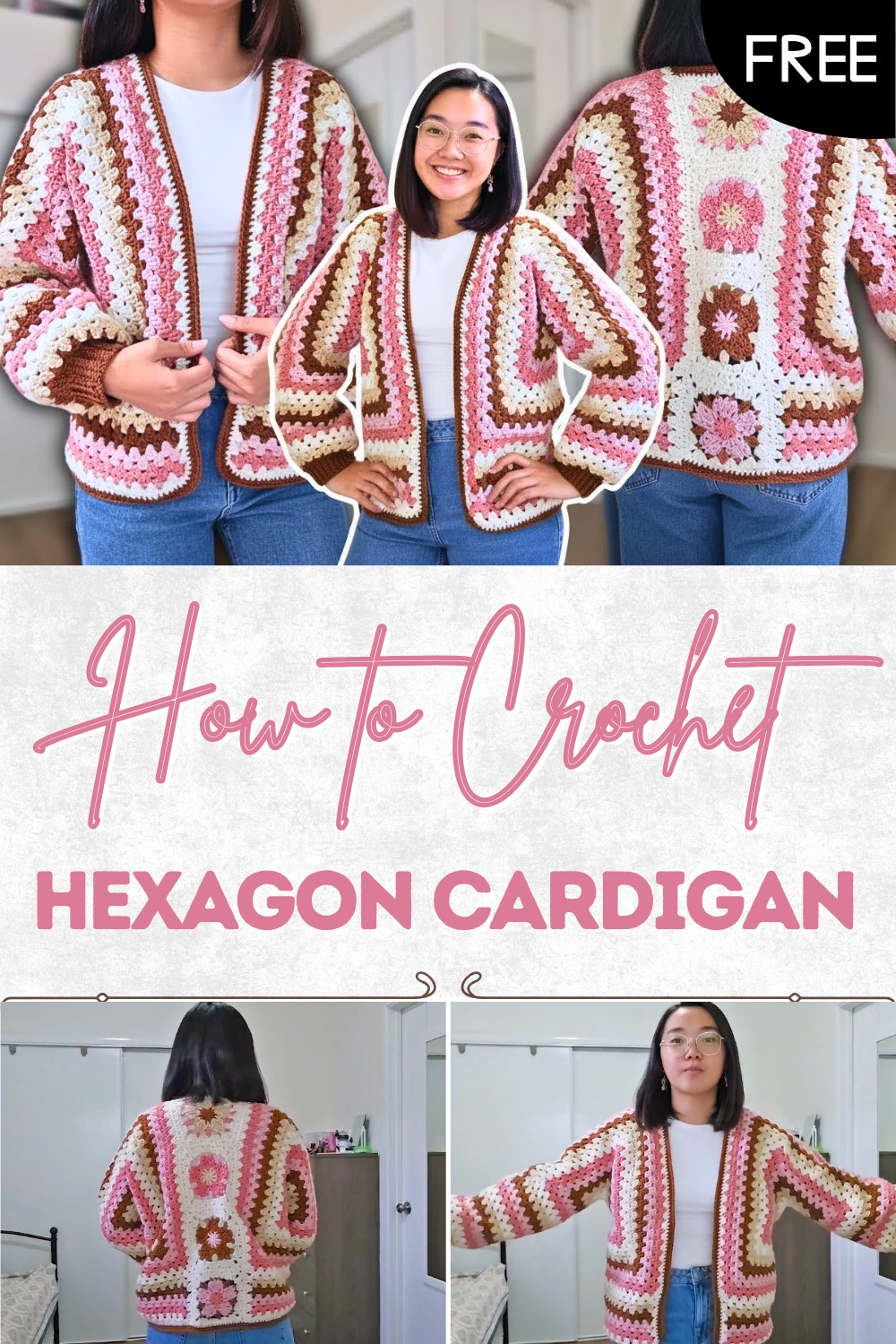 Crochet Hexagon Cardigan Pattern