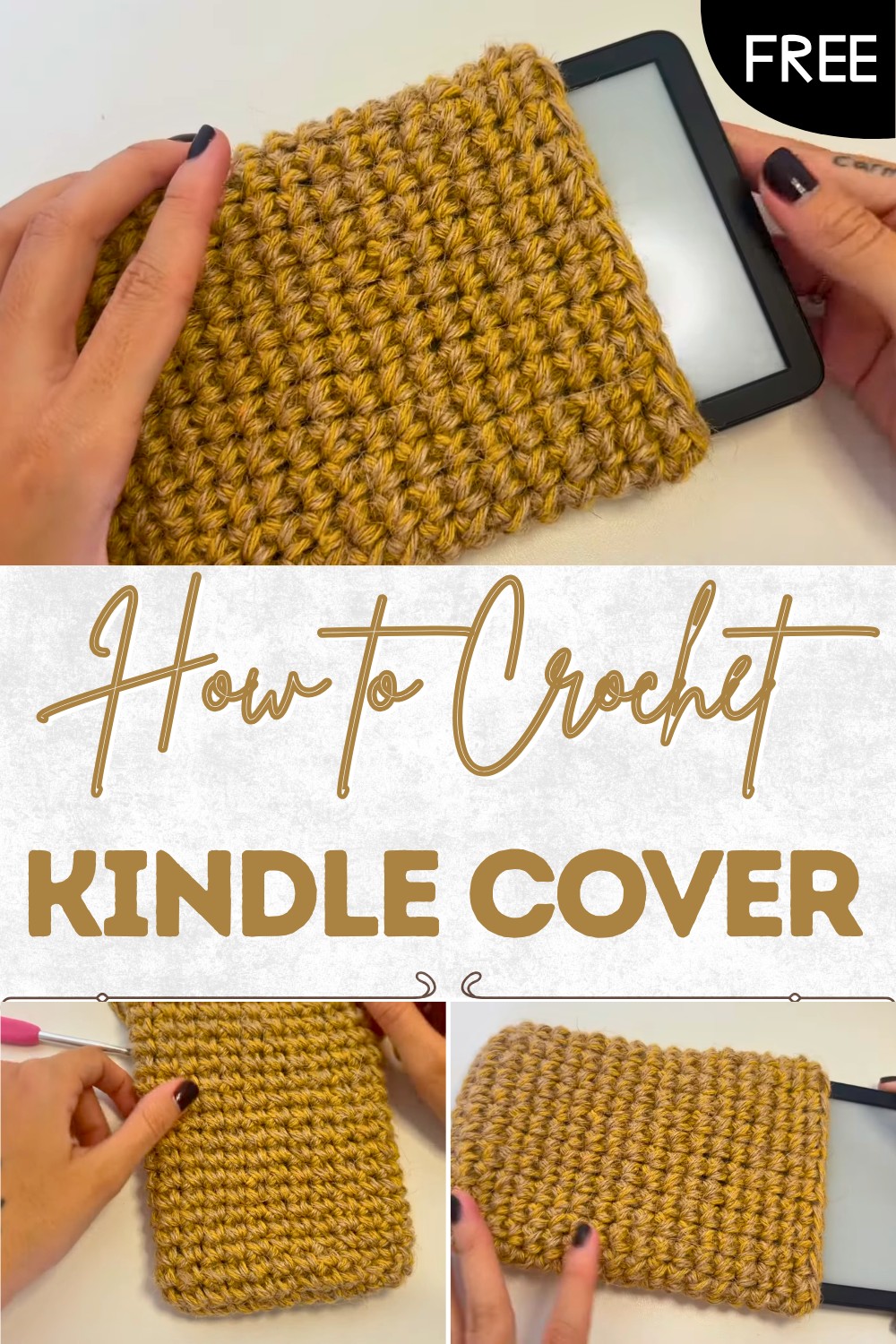 Crochet Kindle Cover Step-by-step Tutorial