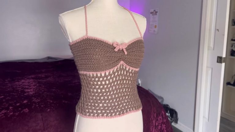 Crochet Mesh Cinch Tank Top Tutorial 1