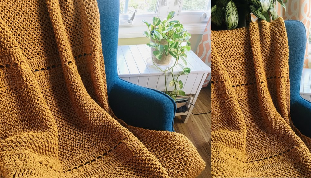 Crochet Modern Mesh Sunrise Blanket 1
