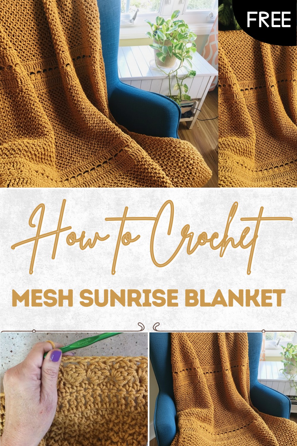 Crochet Modern Mesh Sunrise Blanket