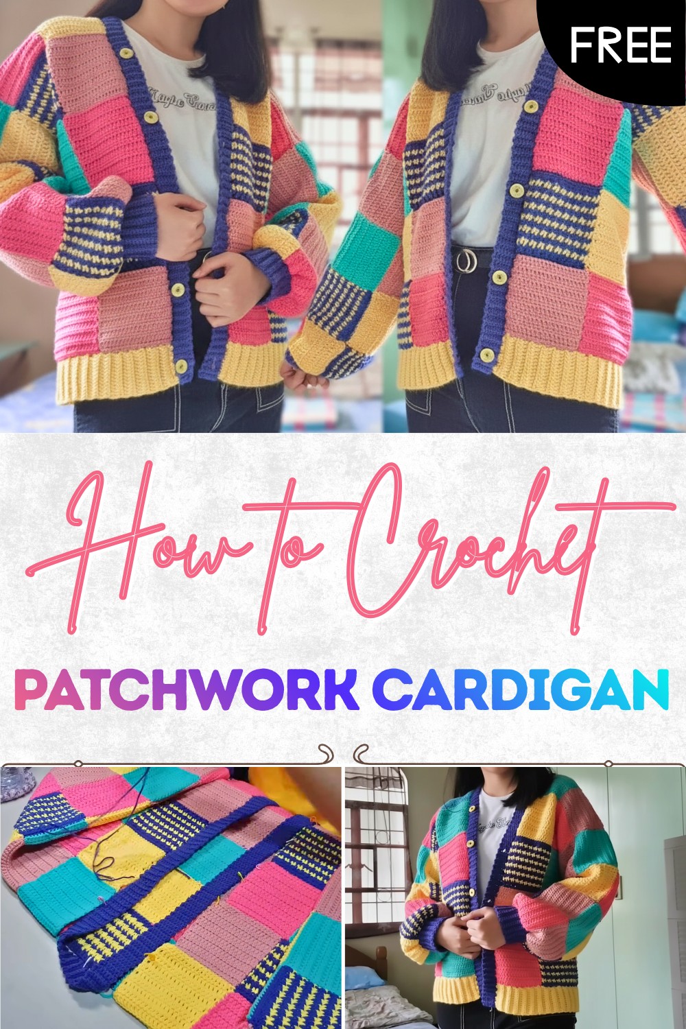 Crochet Patchwork Cardigan Pattern