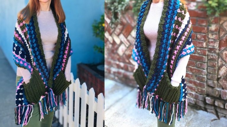 Crochet Pocket Shawl Pattern 2