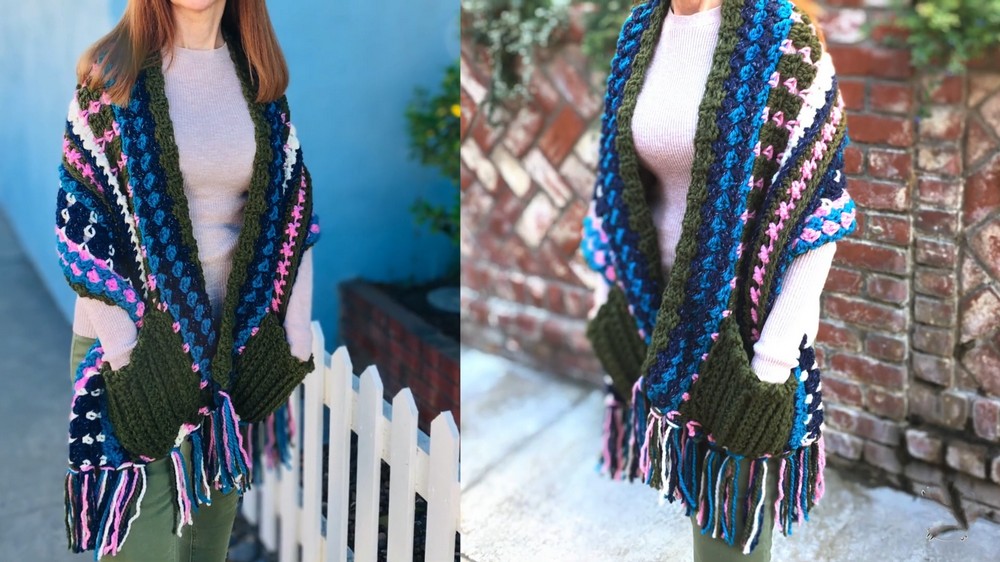 Crochet Pocket Shawl Pattern 2