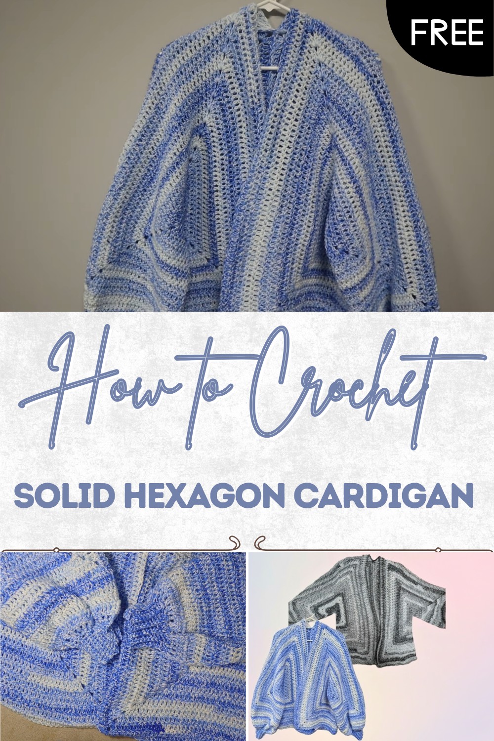 Crochet Solid Hexagon Cardigan Tutorial