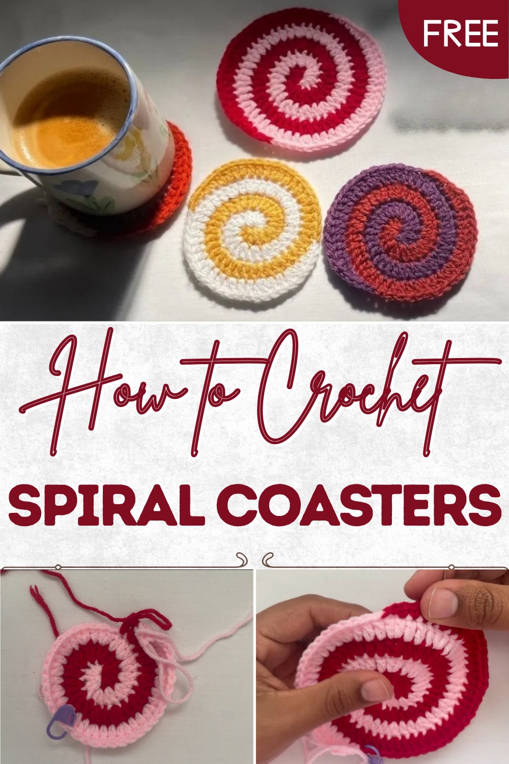 Crochet Spiral Coasters Tutorial