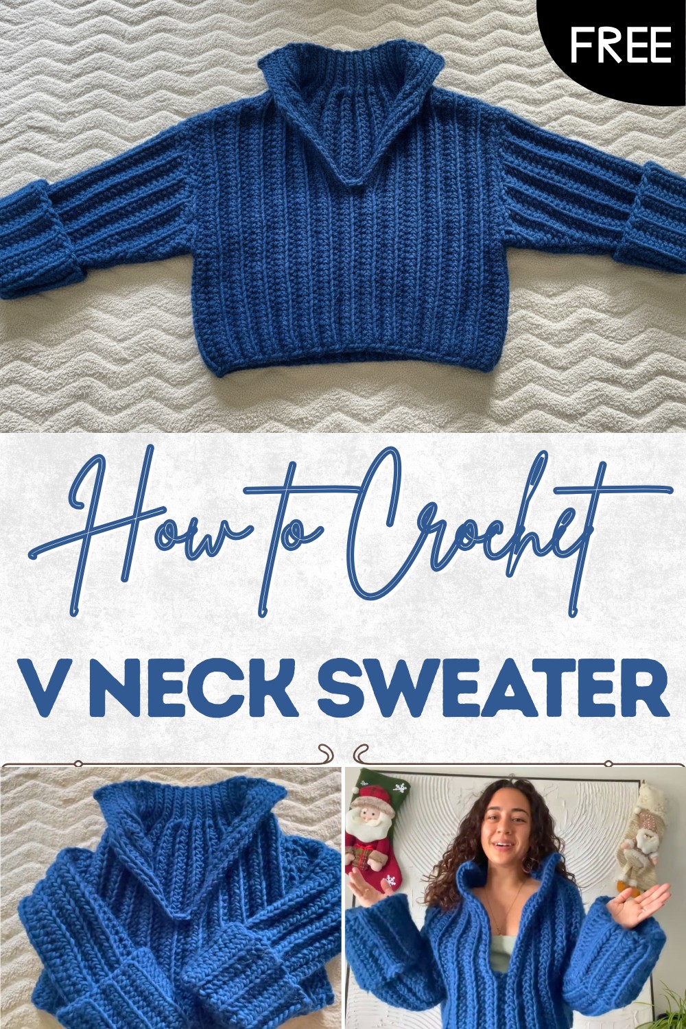 Crochet V Neck Sweater Pattern
