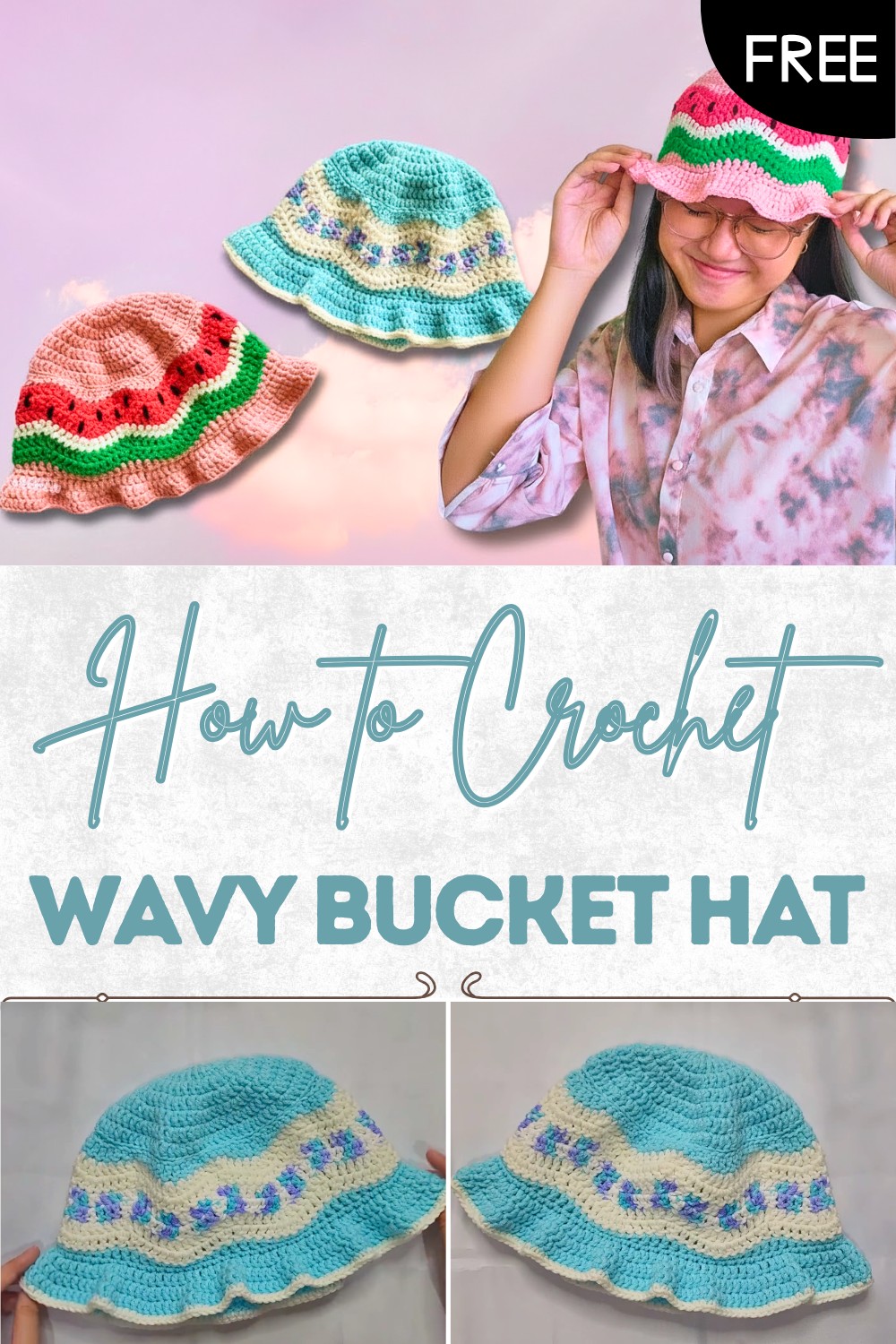Crochet Wavy Bucket Hat Tutorial