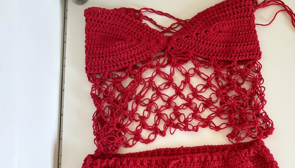 Crochete Top With Faux Macrame Tutorial 1